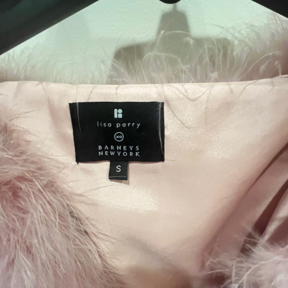 Lisa Perry Blush Feathered Vest - Picture 2 of 10